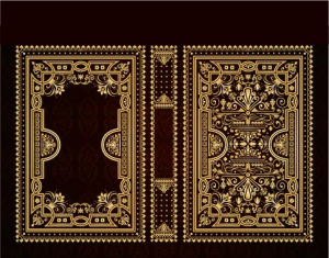 وکتور کادر و حاشیه با خطوط شکسته طلایی